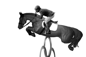 Hickstead statue with Eric Lamaze - work in progress