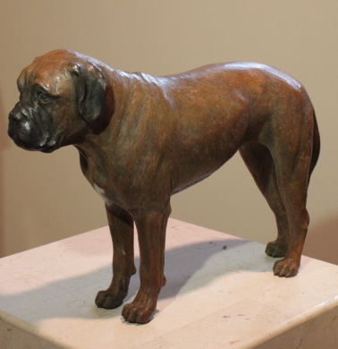 Bronze sculpture of Bull Mastif, commissioned by owner