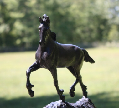 Horse sculpture of Young Friesian horse